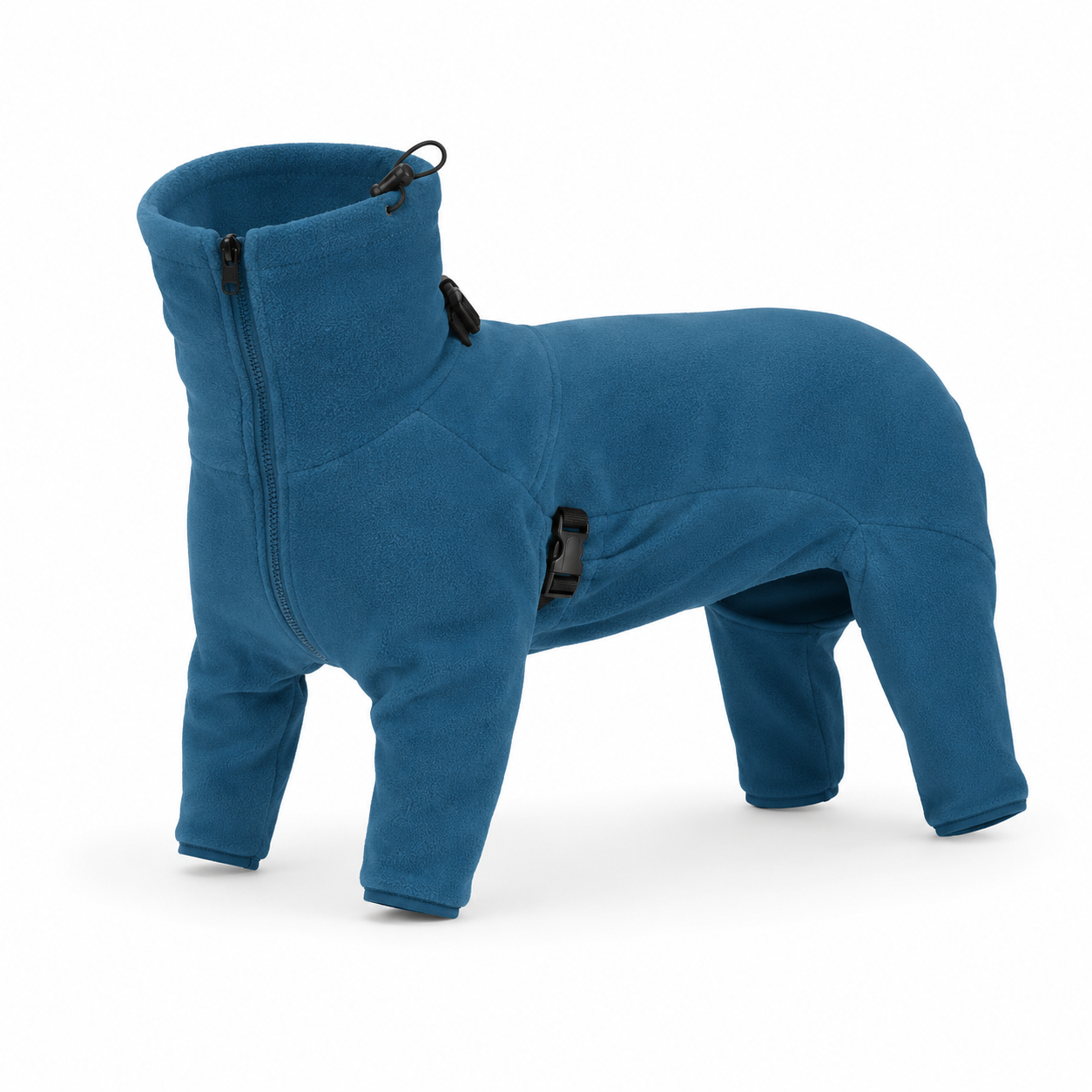 Aussie Paws full-body dog coat in blue — studio view