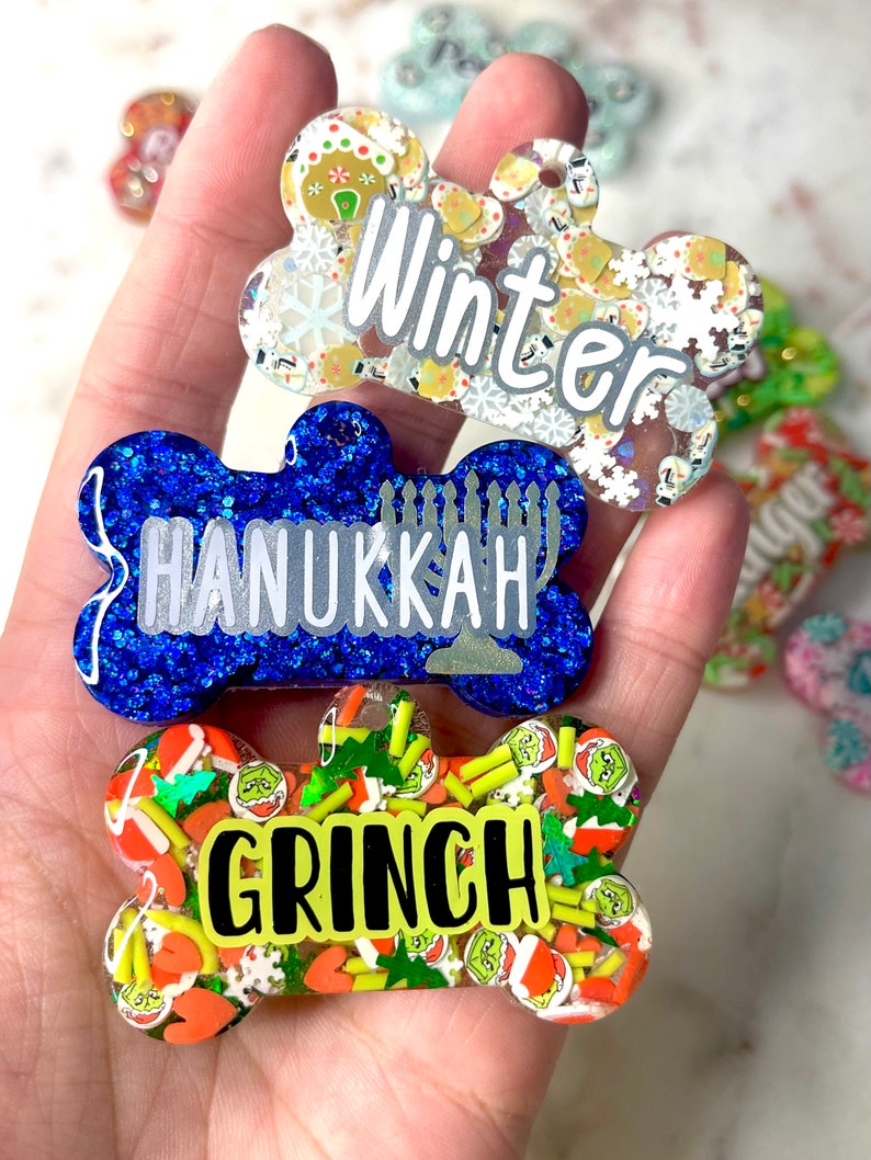 Winter/Christmas/Holiday Custom Dog Tags