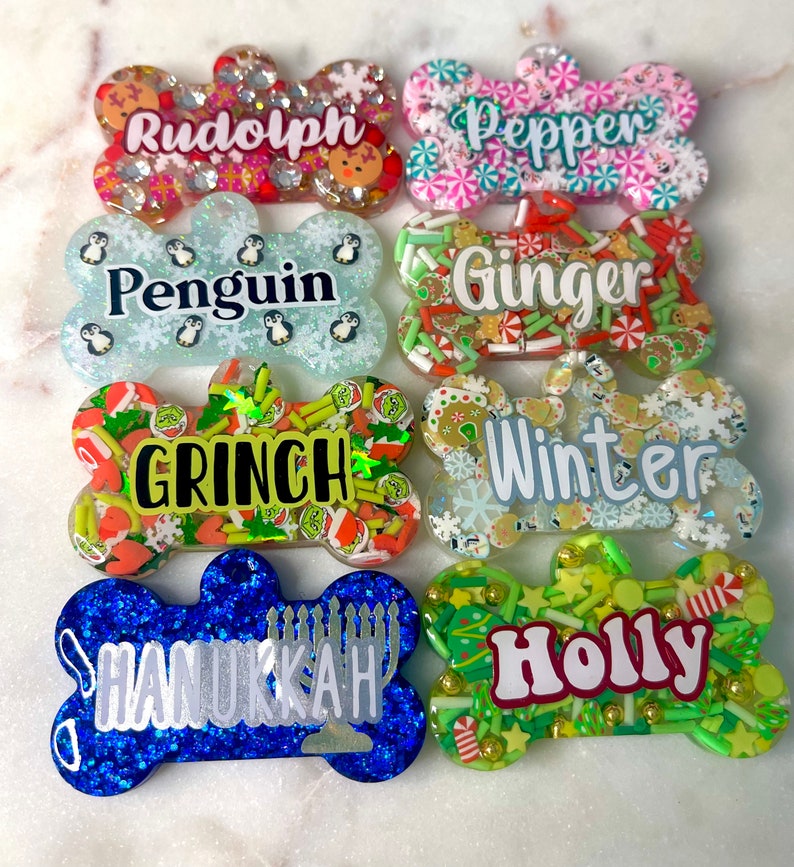 Winter/Christmas/Holiday Custom Dog Tags