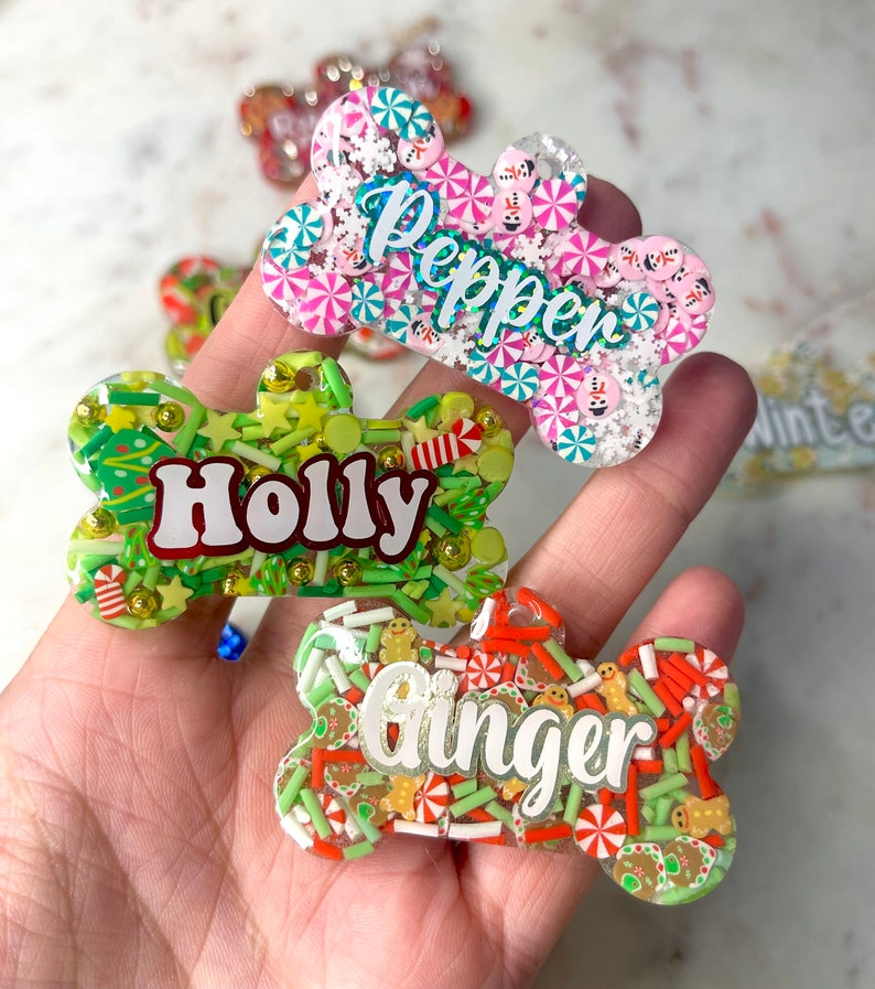Winter/Christmas/Holiday Custom Dog Tags
