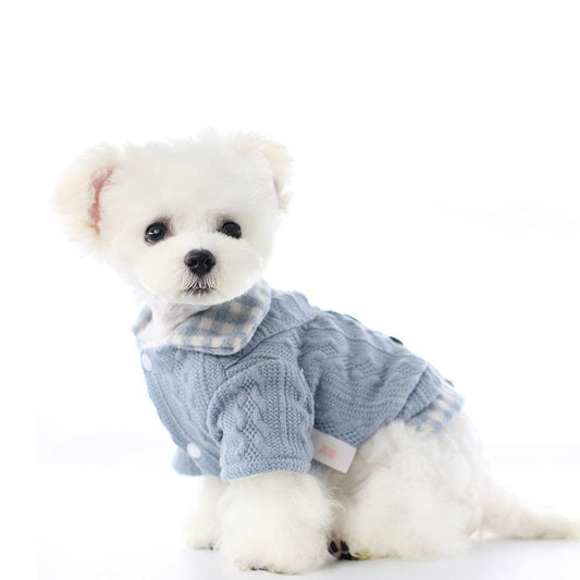 Woolen Plaid Dog Sweater